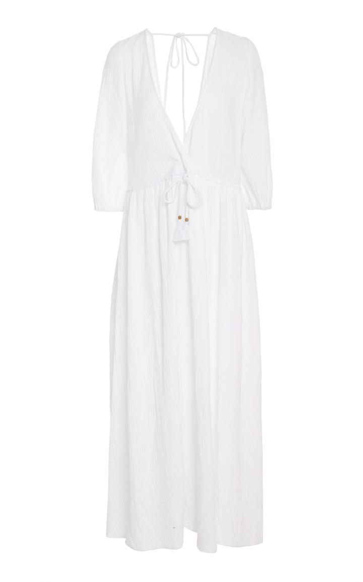 Bird & Knoll Alejandra Cotton V-neck Maxi Dress