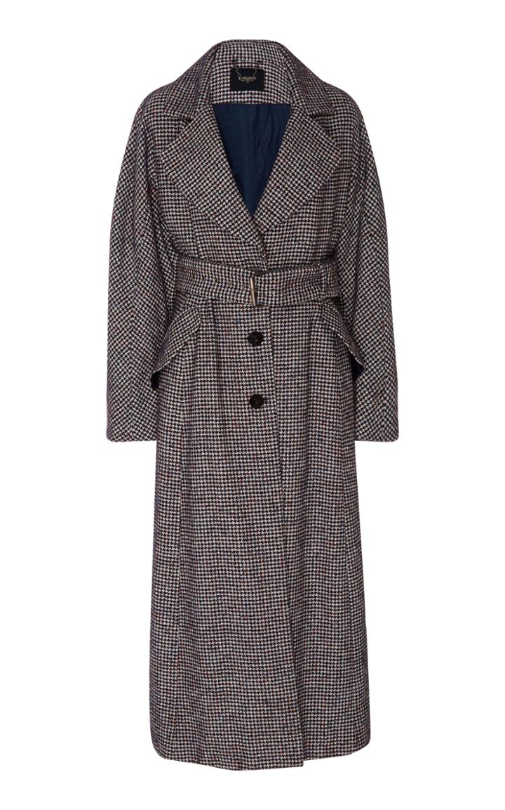 Rachel Comey Helm Houndstooth Belted Trench Coat