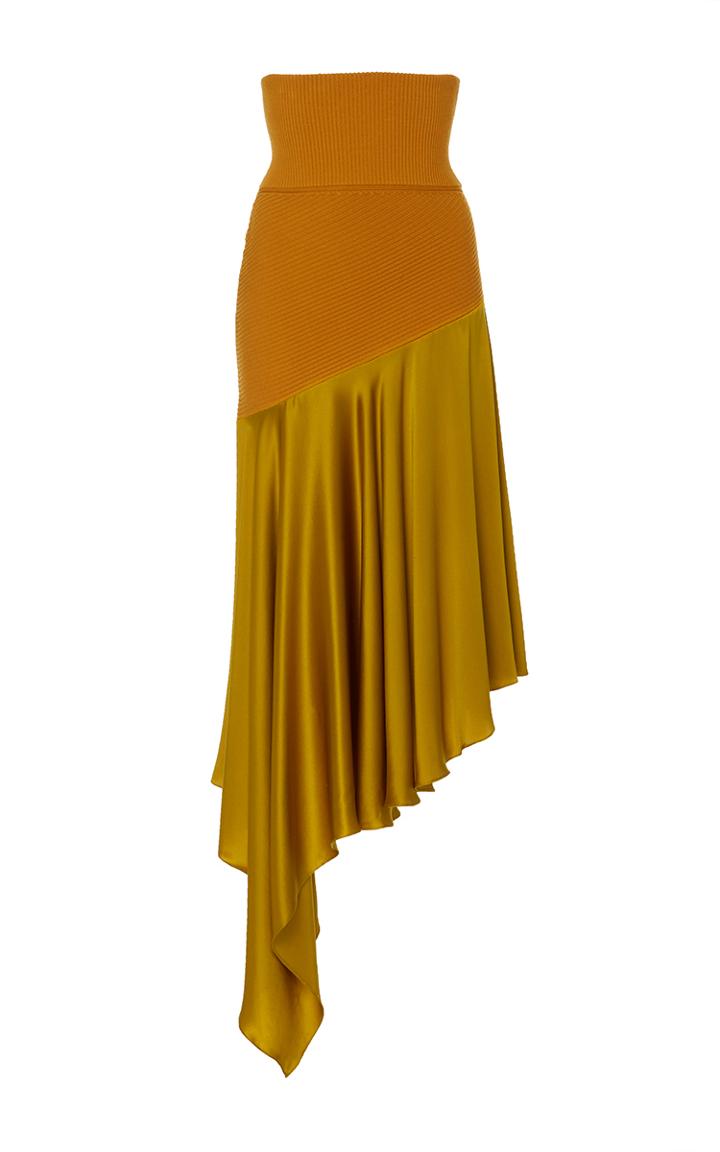 Prabal Gurung Knit Skirt With Silk Hem