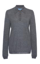Prada Collared Long Sleeved Cashmere Top