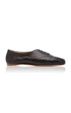 Gabriela Hearst Maya Snake Lace-up Oxford Flats