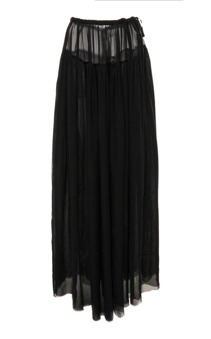 Moda Operandi Ann Demeulemeester Pleated Silk Maxi Skirt