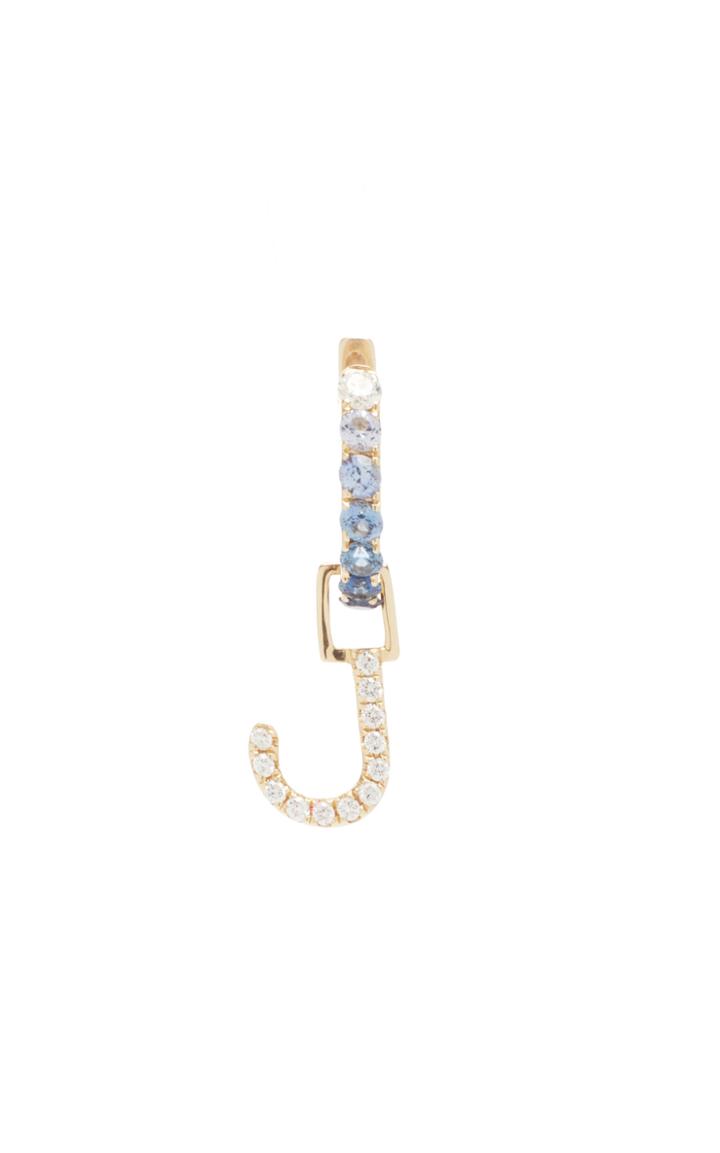 Moda Operandi Robinson Pelham Midi Blue Sapphire Orb Hoop With 14k Yellow Gold And D