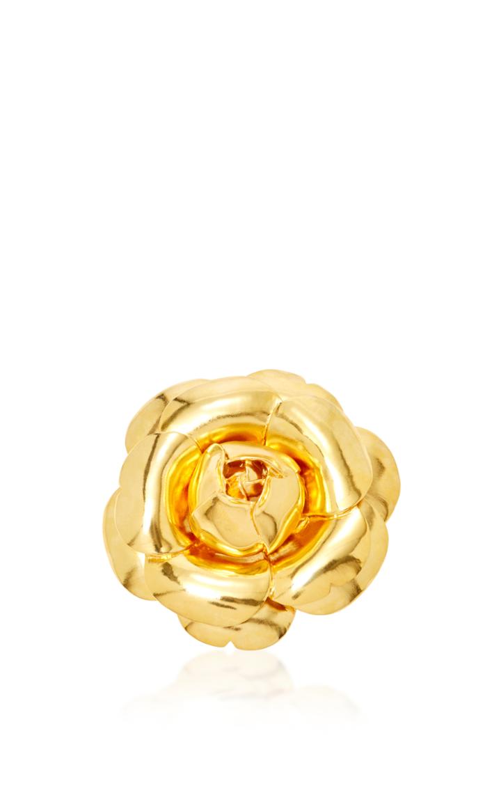 Oscar De La Renta Small Gardenia Brooch