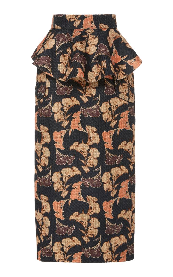 Johanna Ortiz Cacao Sabanero Floral Printed Midi Skirt