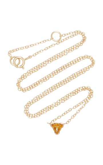 Shahla Karimi Trillion 14k Gold Citrine Necklace