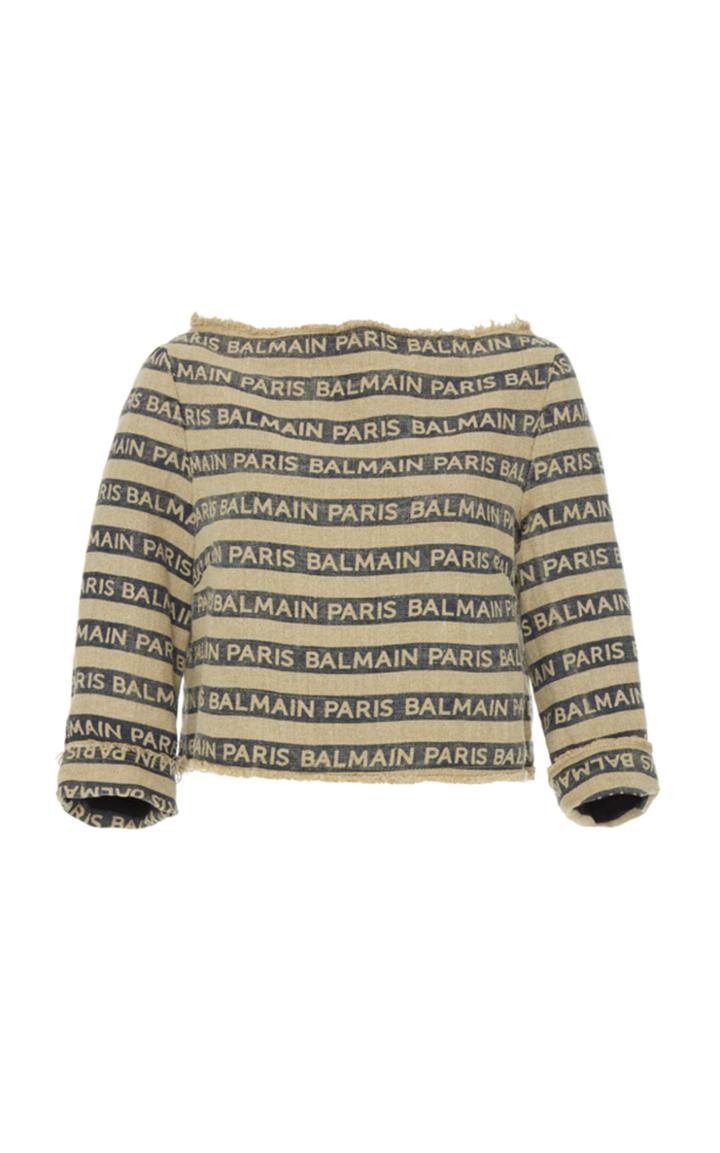 Balmain Balmain Paris Stripe Crop Top Size: 36