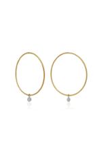Ila Horizon 14k Gold And Diamond Hoop Earrings