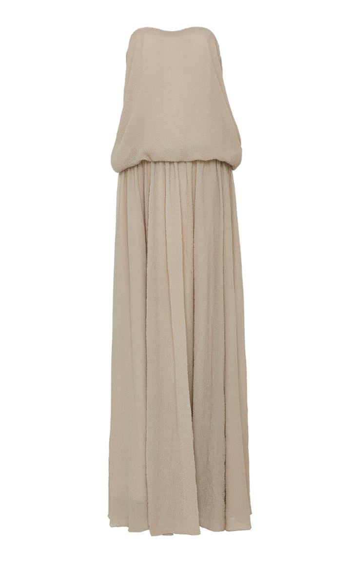 Hensely Strapless Pleated Maxi Dress
