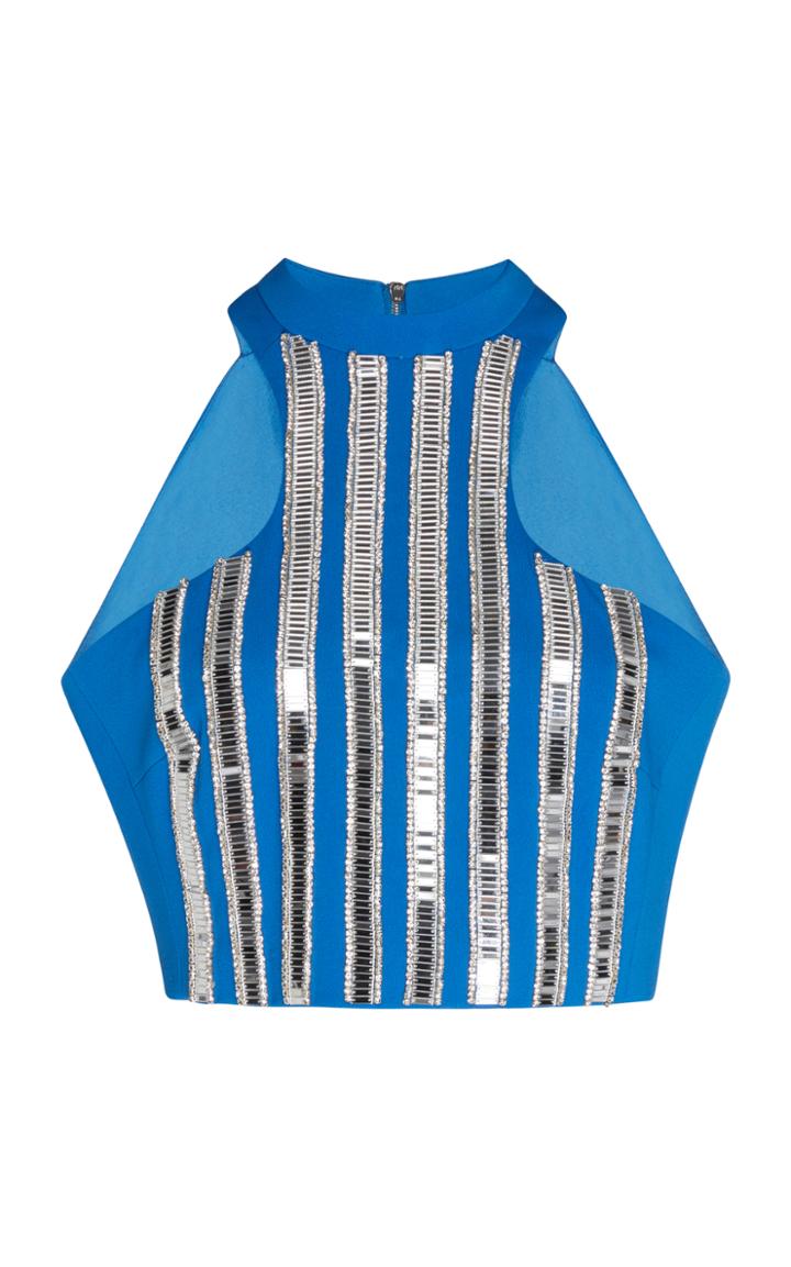 David Koma Embroidered Crop Top