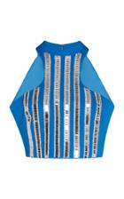 David Koma Embroidered Crop Top