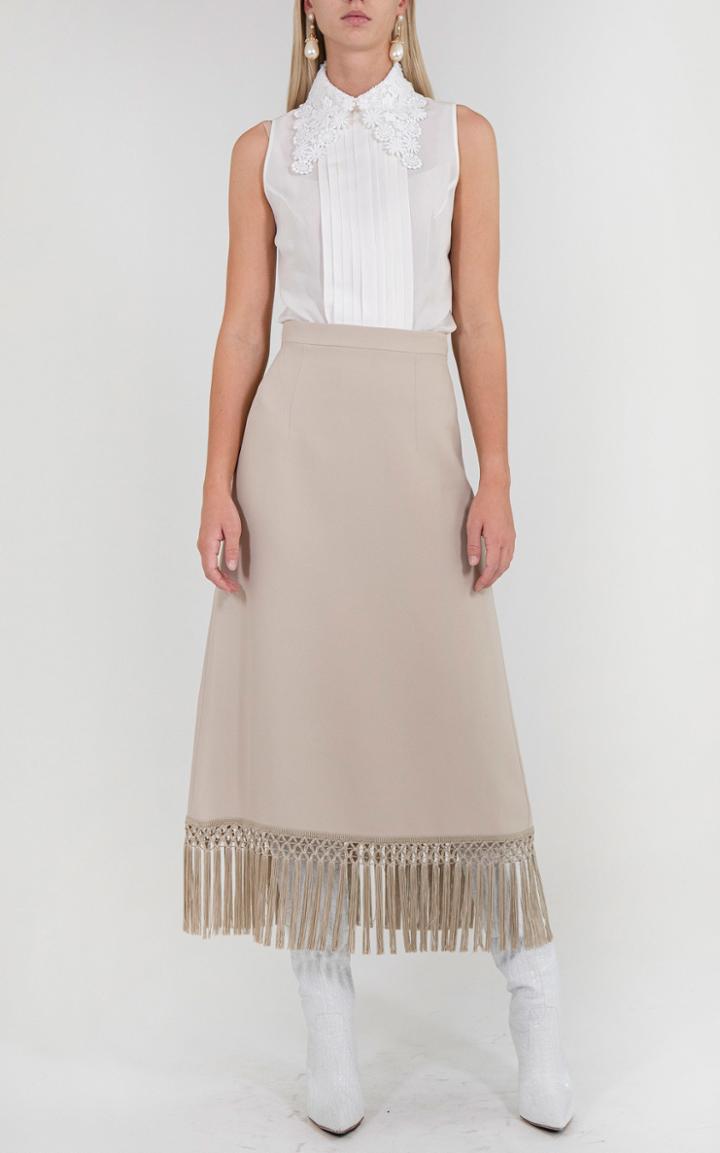 Moda Operandi Andrew Gn Fringe Midi Skirt