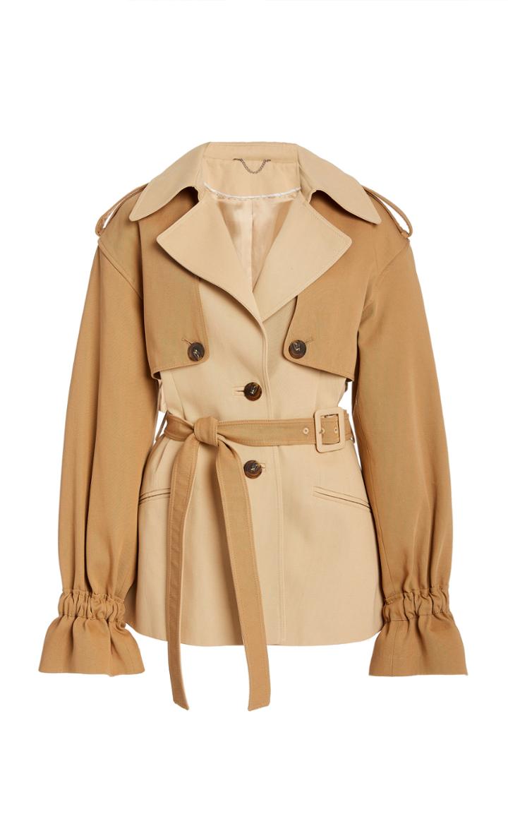Moda Operandi Jonathan Simkhai Two-tone Belted Cotton Trench Jacket