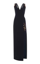 Moda Operandi Versace Gold Clip Detail Gown