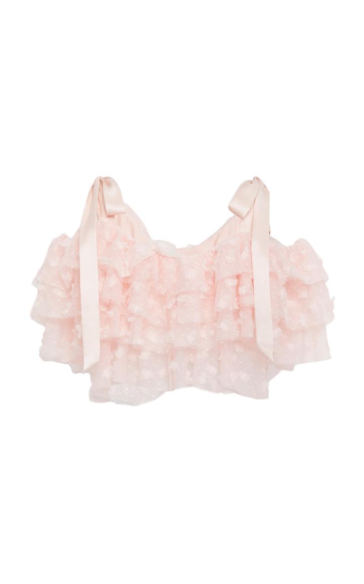 Rodarte Tiered Embroidered Tulle Top