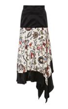 Matriel Asymmetrical Skirt In Floral And Silk