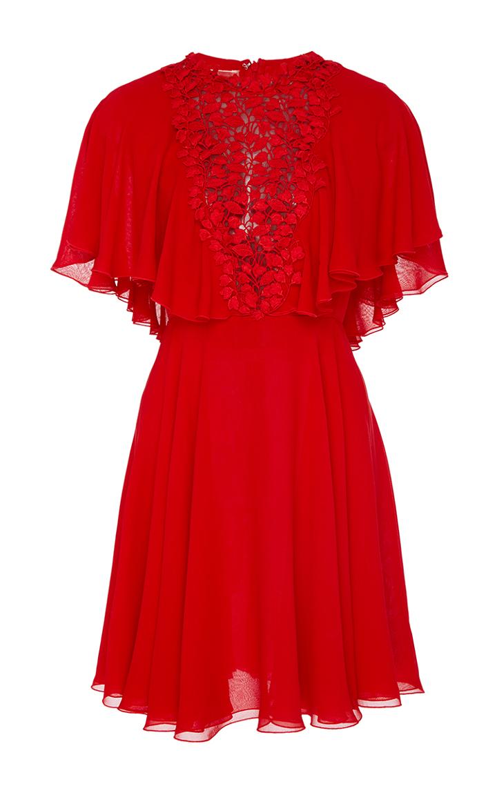 Giambattista Valli Georgette Laser Cut Bodice Dress