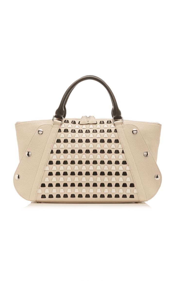 Akris Ai Medium Rivet Woven Leather Bag