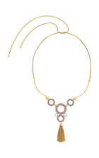 Joanna Laura Constantine Long Chain Rainbow Grommets Gold-plated Brass And Cubic Zirconia Necklace