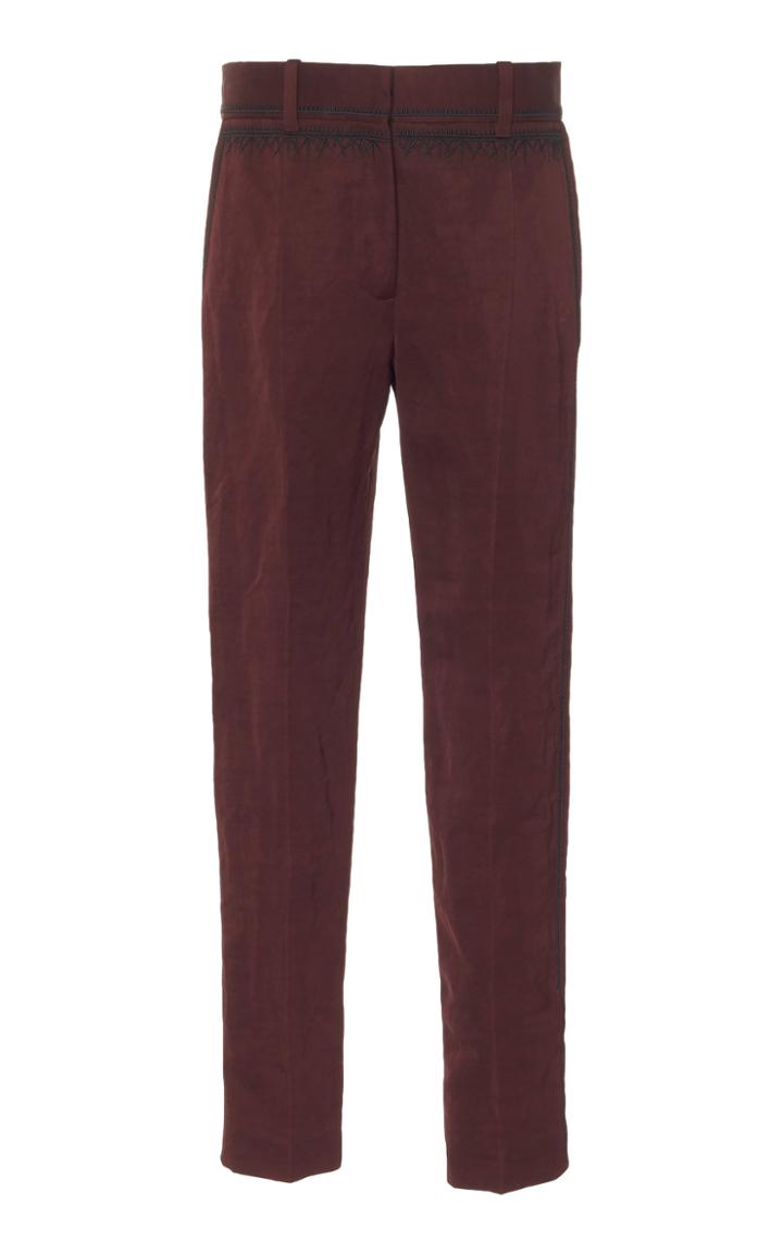 Haider Ackermann Embroidered Linen-blend Cropped Pants