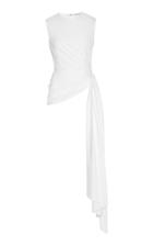 Oscar De La Renta Asymmetrical Cotton-blend Sleeveless Top