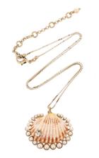 Etro Shell Pendant With Crystals Necklace