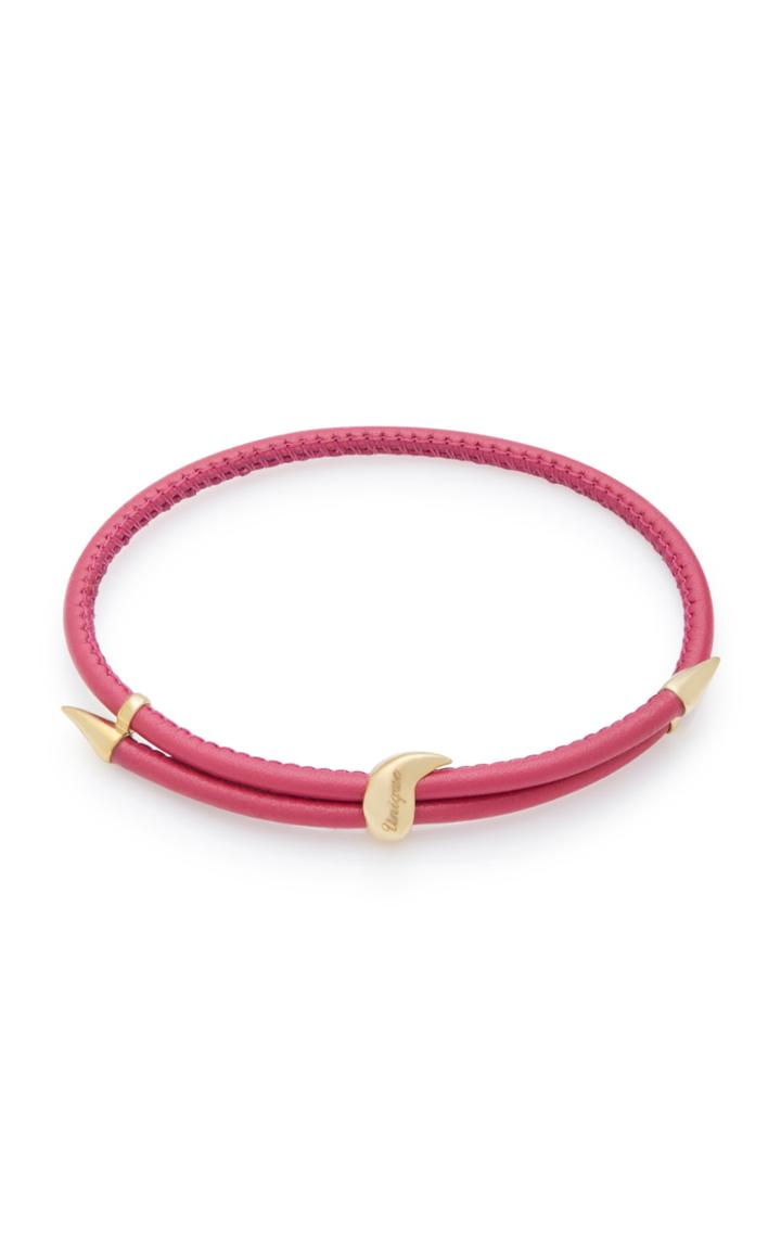 Bea Bongiasca Heliconia Unique Adjustable 9k Gold And Leather Bracelet