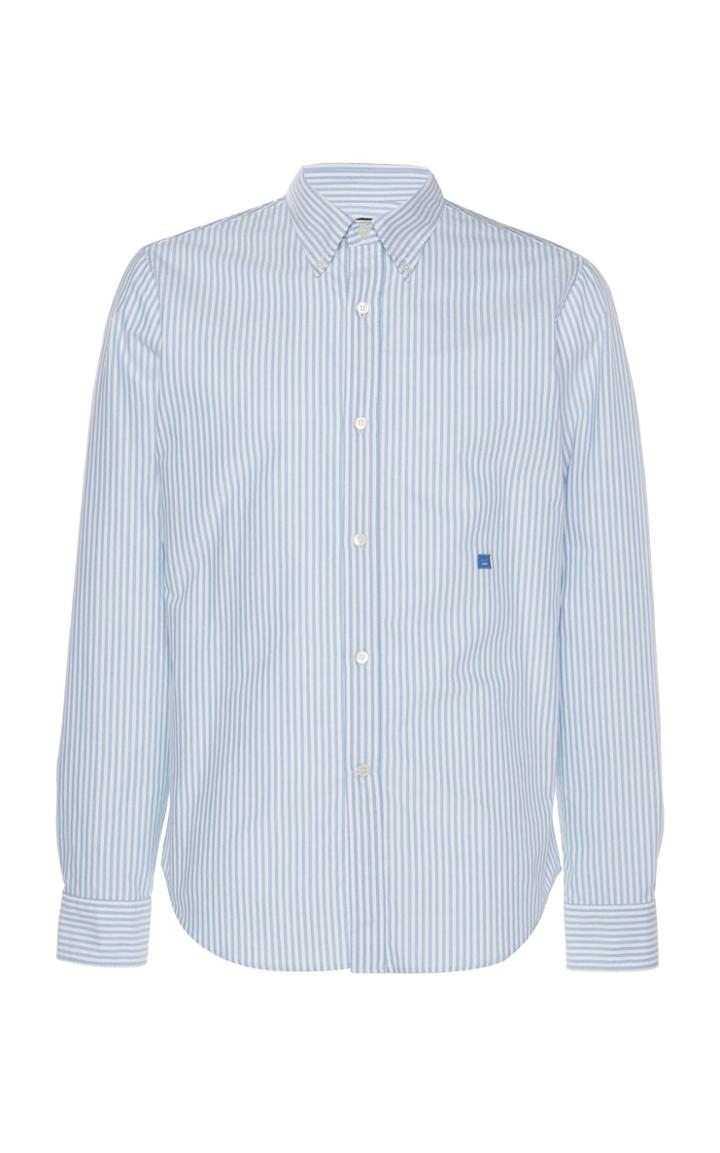Acne Studios Ohio Face Striped Cotton Button-up Shirt