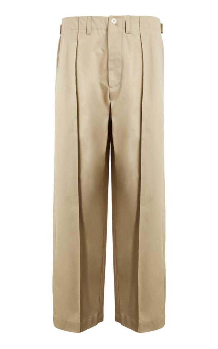 Nicholas Daley Waxed-trimmed Pleated Cotton Trousers