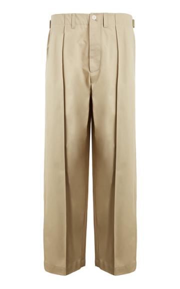 Nicholas Daley Waxed-trimmed Pleated Cotton Trousers