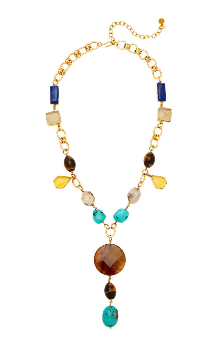 Loulou De La Falaise 24k Gold-plated Multi-stone Necklace