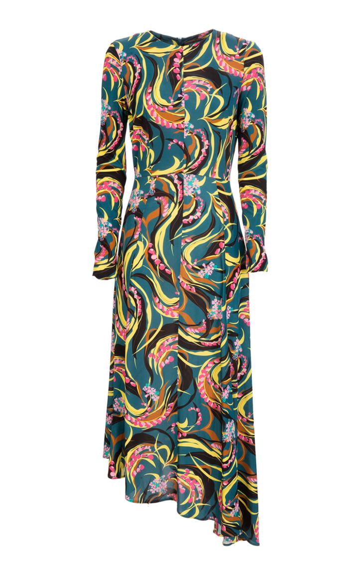 La Doublej Pina Asymmetric-hem Floral Dress