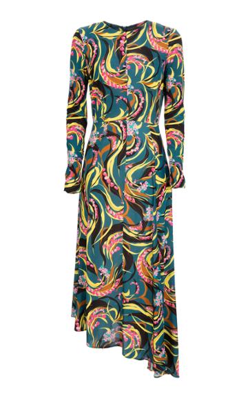 La Doublej Pina Asymmetric-hem Floral Dress