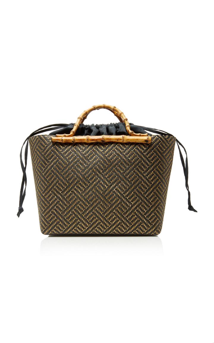 Glorinha Paranagua Monte Carlo Large Zig Zag Straw Basket Bag