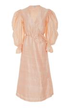 Rhode Emilia Wrap-effect Silk-shantung Dress