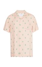 Onia Vacation Printed Jersey Button-up Shirt