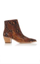 Ulla Johnson Cruz Snake-effect Leather Booties