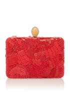 Oscar De La Renta Embellished Silk Sequin Minaudiere