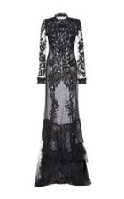 Roberto Cavalli Feathered Hem Gown