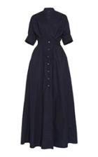 Moda Operandi White Story Olympia Pleated Cotton Maxi Dress Size: 6