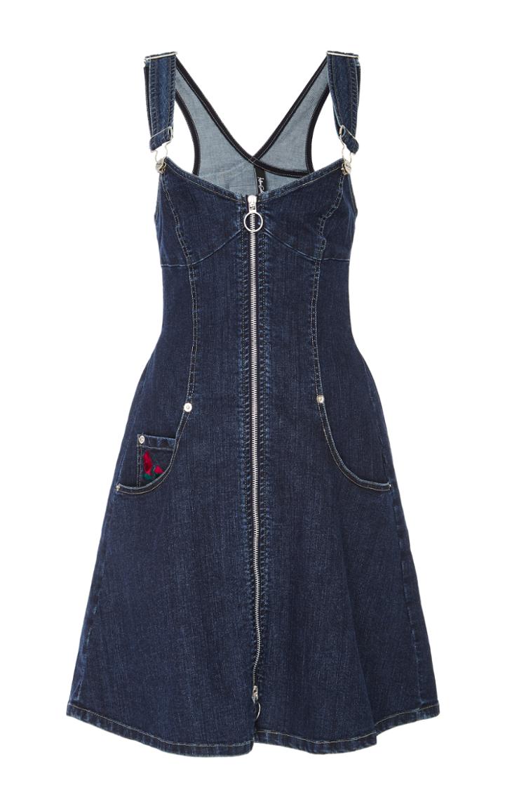 Adam Selman Denim Overall Dress