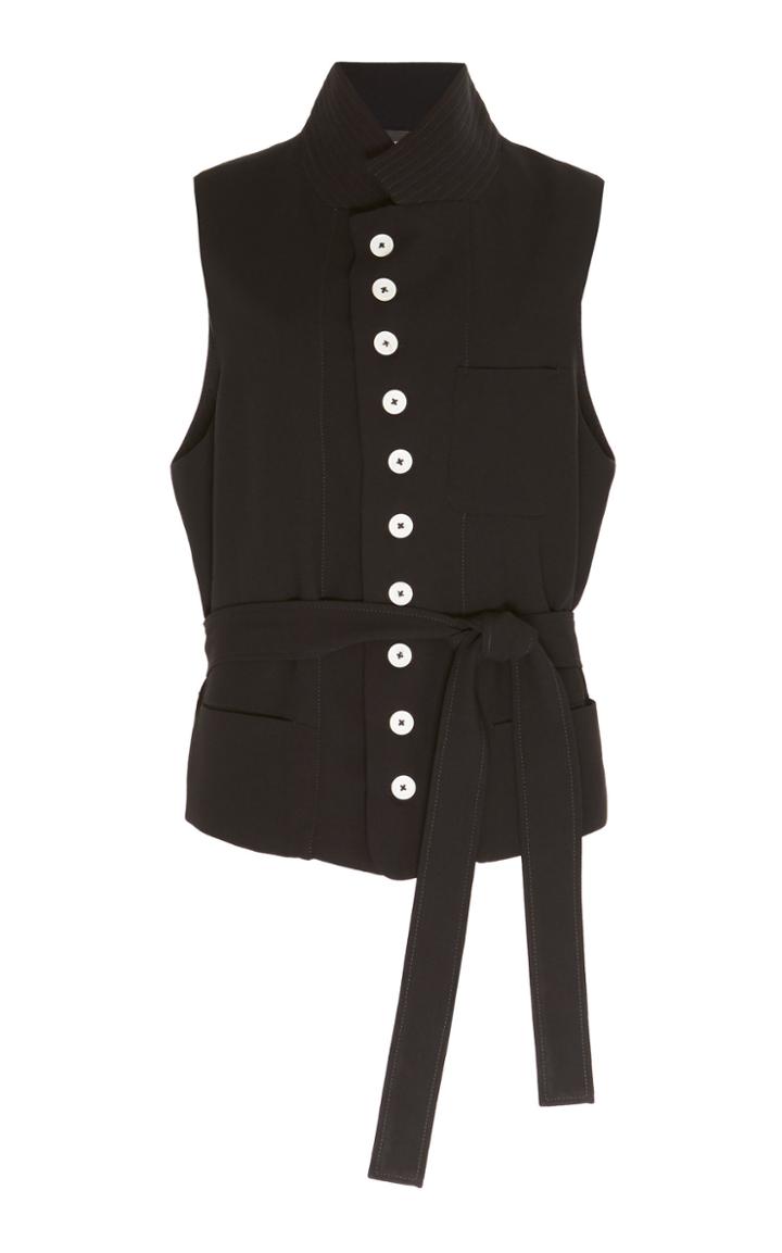 Ann Demeulemeester Belted Virgin Wool And Linen-blend Vest
