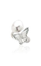 Anabela Chan Butterfly 18k White Gold Pearl Ring