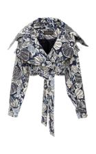 Christian Siriano Floral Print Moto Jacket