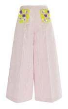 Delpozo Cropped Wide-leg Moir Pants