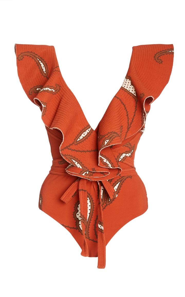 Johanna Ortiz Time Traveler Ruffled One-piece Swimsuit