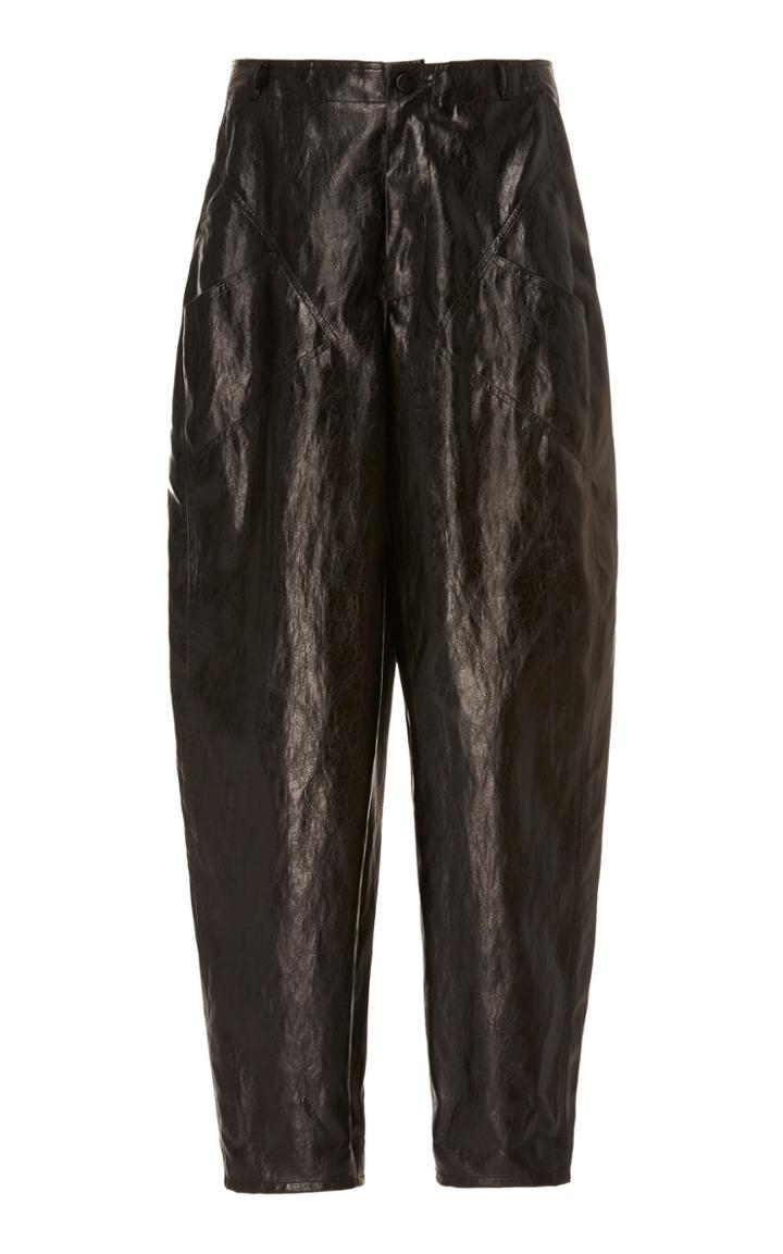 Philosophy Di Lorenzo Serafini Crinkled Faux Leather Tapered Pants
