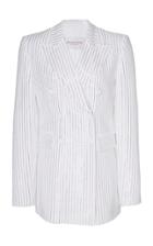 Michael Kors Collection Pinstriped Double-breasted Crepe Jacket