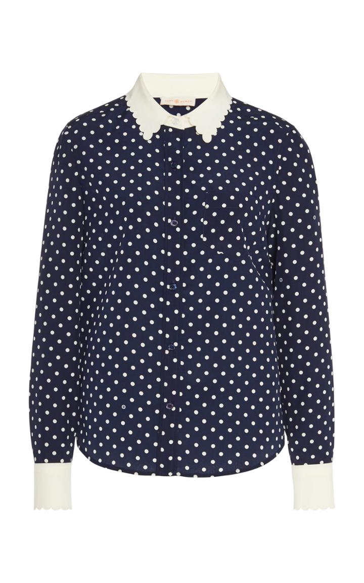 Moda Operandi Tory Burch Polka-dot Silk Shirt Size: 00
