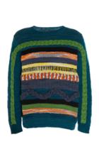 The Elder Statesman South American Hand Knit 3-d Cables Crewneck